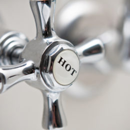Close up of hot tap